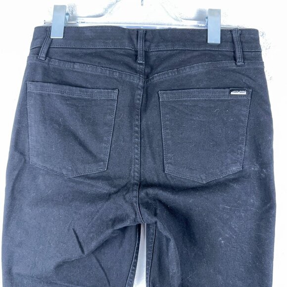 White House Black Market Jeans Women's The Straight Crop Black Size 8 Stretch - Picture 3 of 10